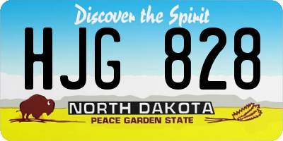 ND license plate HJG828