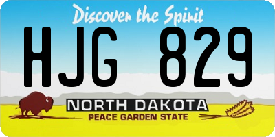 ND license plate HJG829