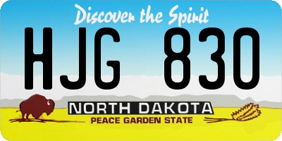 ND license plate HJG830