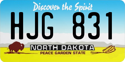 ND license plate HJG831