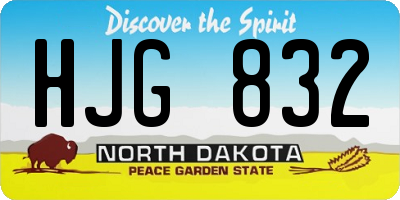 ND license plate HJG832