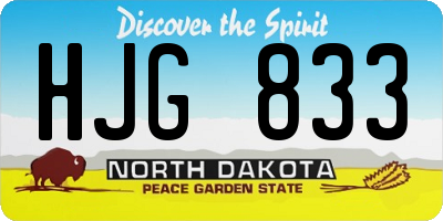 ND license plate HJG833