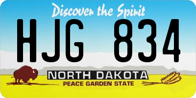 ND license plate HJG834