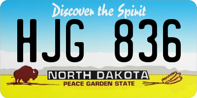 ND license plate HJG836