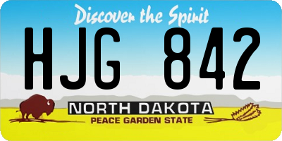 ND license plate HJG842