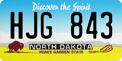 ND license plate HJG843