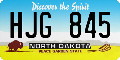 ND license plate HJG845