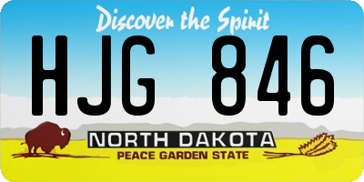 ND license plate HJG846