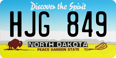 ND license plate HJG849