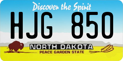 ND license plate HJG850