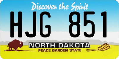 ND license plate HJG851