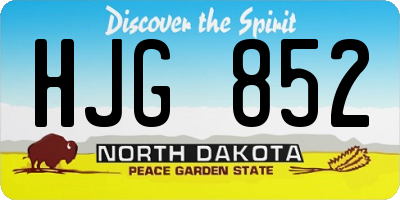 ND license plate HJG852