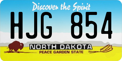 ND license plate HJG854