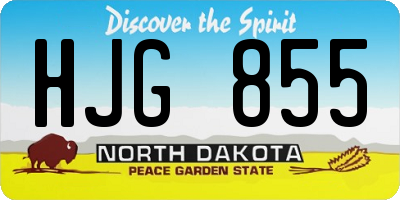 ND license plate HJG855