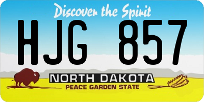 ND license plate HJG857