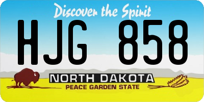 ND license plate HJG858