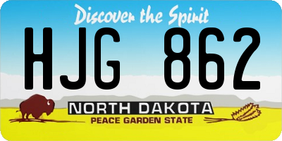 ND license plate HJG862