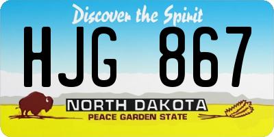 ND license plate HJG867