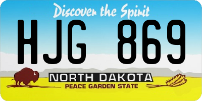 ND license plate HJG869