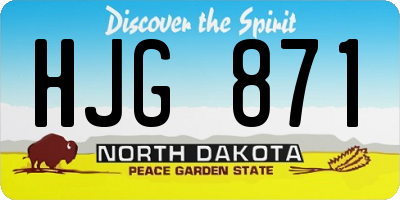 ND license plate HJG871