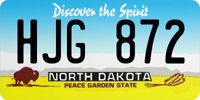 ND license plate HJG872