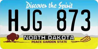 ND license plate HJG873