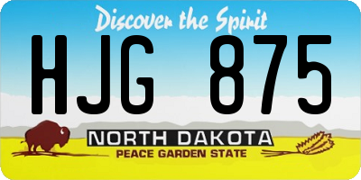 ND license plate HJG875