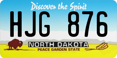 ND license plate HJG876