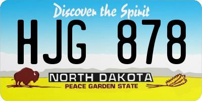 ND license plate HJG878