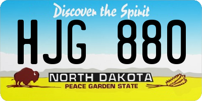 ND license plate HJG880