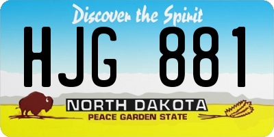 ND license plate HJG881