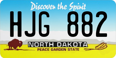 ND license plate HJG882