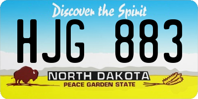 ND license plate HJG883