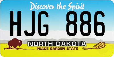 ND license plate HJG886