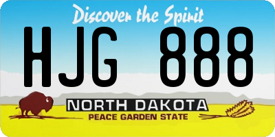 ND license plate HJG888