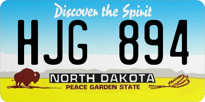 ND license plate HJG894