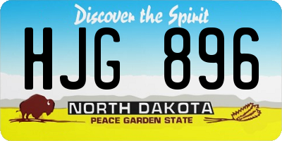 ND license plate HJG896