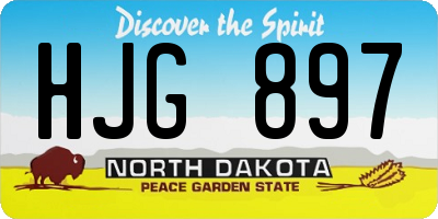 ND license plate HJG897