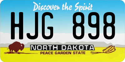 ND license plate HJG898