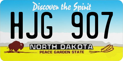 ND license plate HJG907