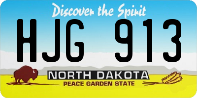 ND license plate HJG913