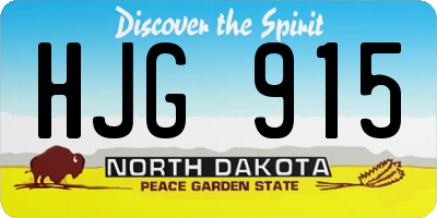ND license plate HJG915