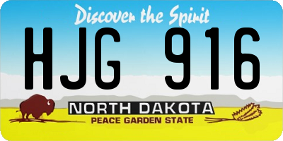 ND license plate HJG916