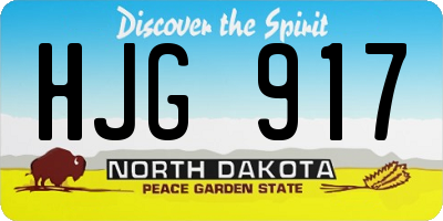 ND license plate HJG917