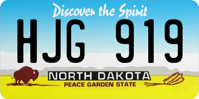 ND license plate HJG919