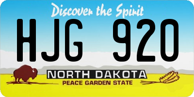 ND license plate HJG920