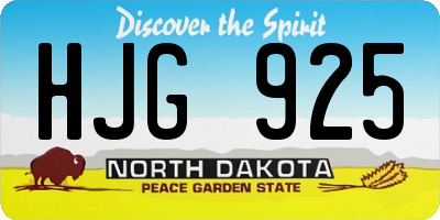 ND license plate HJG925