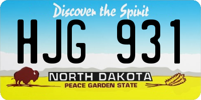 ND license plate HJG931