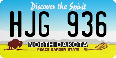 ND license plate HJG936