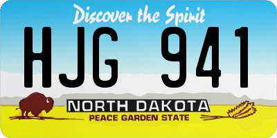 ND license plate HJG941